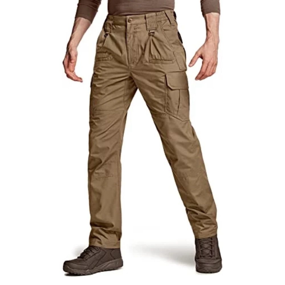 CQR Men's Flex Stretch Tactical Pants, Water Resistant Ripstop Cargo Pants 32X34